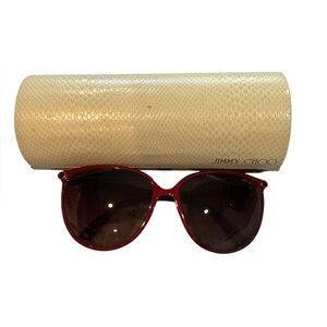 Jimmy Choo Red Oversized Sunglasses